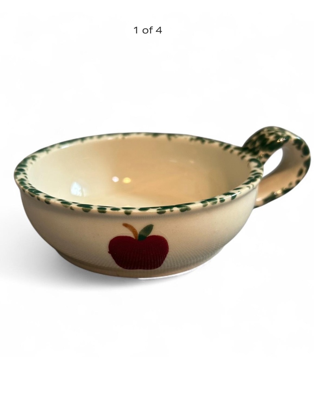 Cream Apple Ceramic Shallow Bowl